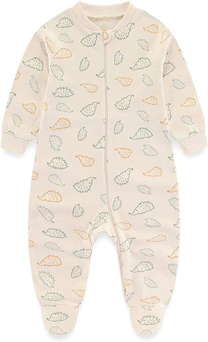 MAMIMAKA Pijamas unisex para bebé recién nacido, pijamas de algodón con cremallera de 2 vías para dormir y jugar, edades de 4,0 a 18 meses