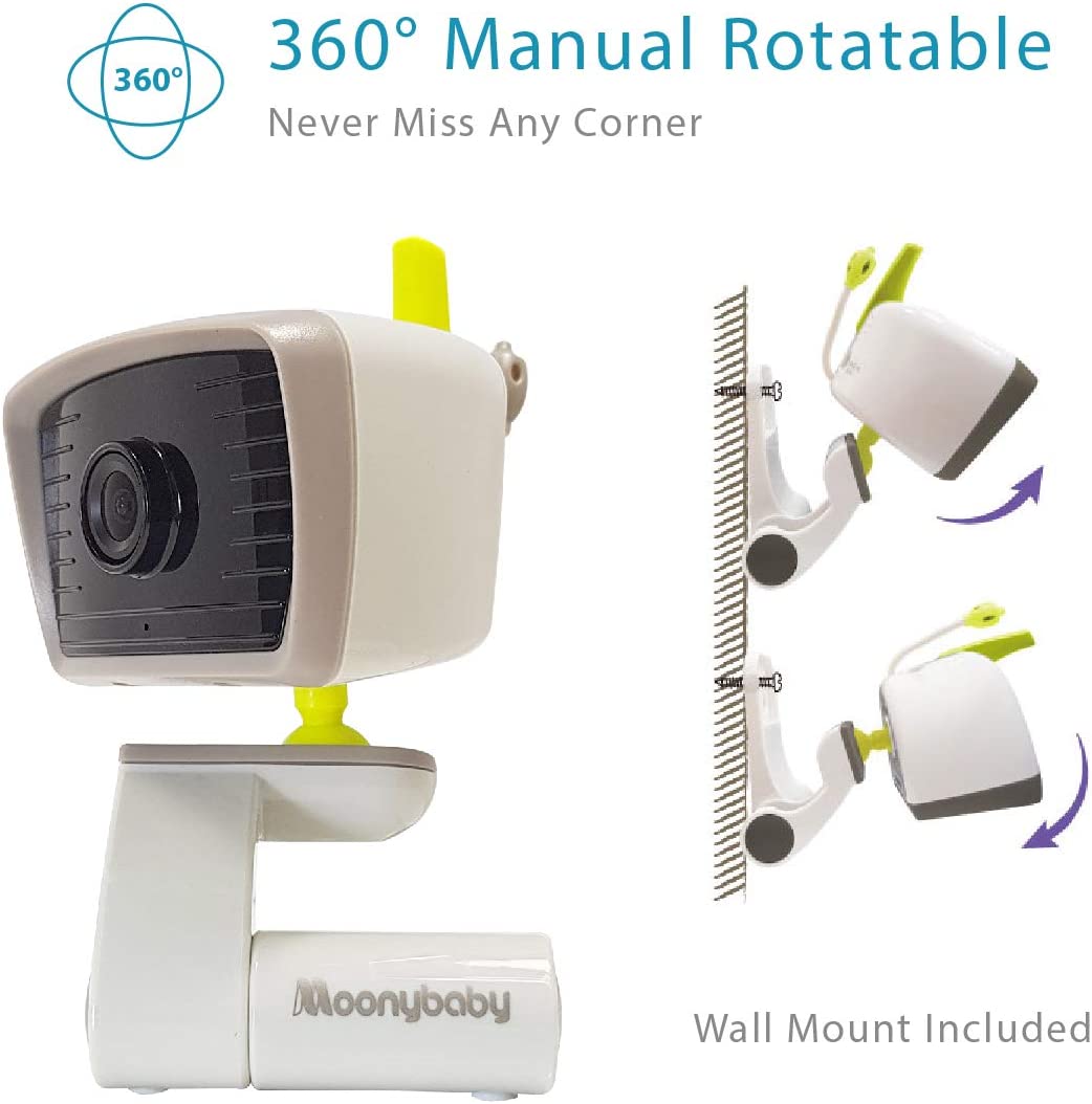 Moonybaby - Monitor de bebê  50 com câmera e visão noturna, tela dividida