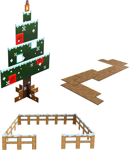 Mattel Minecraft Mob Head Minis Advent Calendar com figuras de personagens de videogame pixeladas com cabeças gigantes, presente de brinquedo colecionável para fãs de 6 anos ou mais