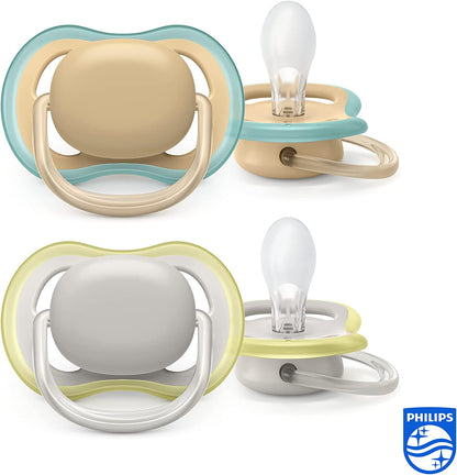 Philips Avent Ultra Air chupetas com 2 Pacote - chupeta sem BPA para bebês de 0 a 6 meses (modelo SCF085/15)