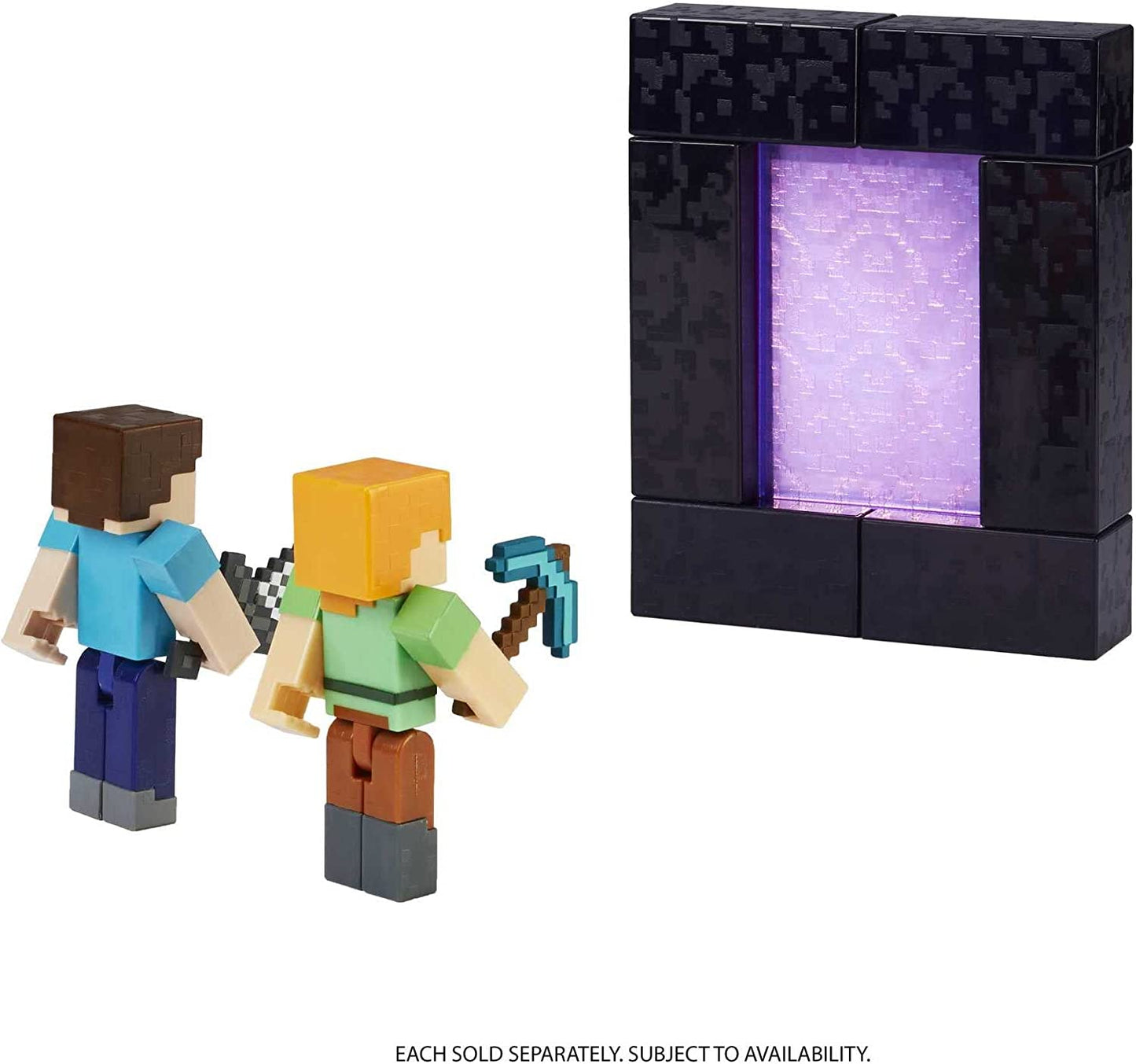 Minecraft Alex Build-A-Portal Figura– colecionável Figura e peça Build-A-Portal – Articulações móveis – 1 acessório – 3,25 pol. de altura – Presente para crianças com mais de 6 anos – HFC34