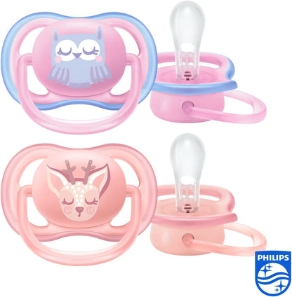 Philips Avent Ultra Air chupetas com 2 Pacote - chupeta sem BPA para bebês de 0 a 6 meses (modelo SCF085/02)