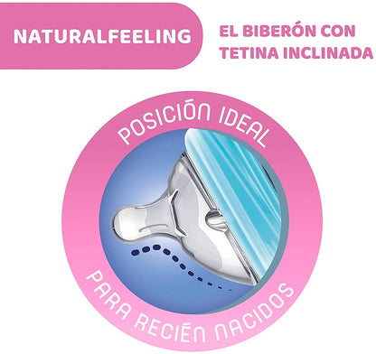 Chicco Mamadeira Anti-Cólica Natural Feeling para 2+ Meses 250 ml