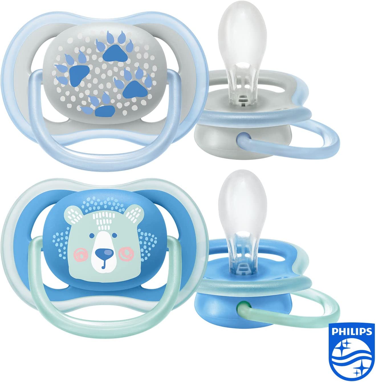 Philips Avent Ultra Air Soother 2 Pack - chupeta sem BPA para bebês de 6 a 18 meses (modelo SCF085/03)