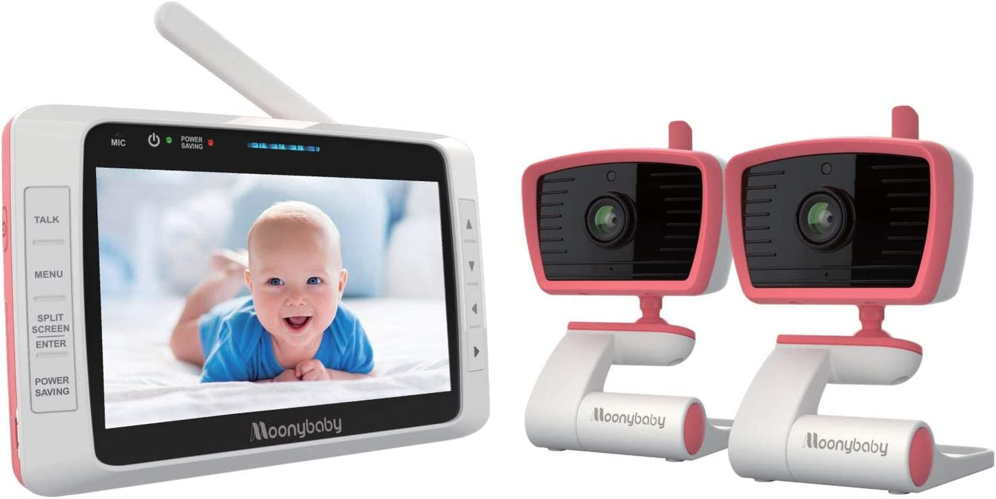 Moonybaby - Monitor de bebê  50 com câmera e visão noturna, tela dividida