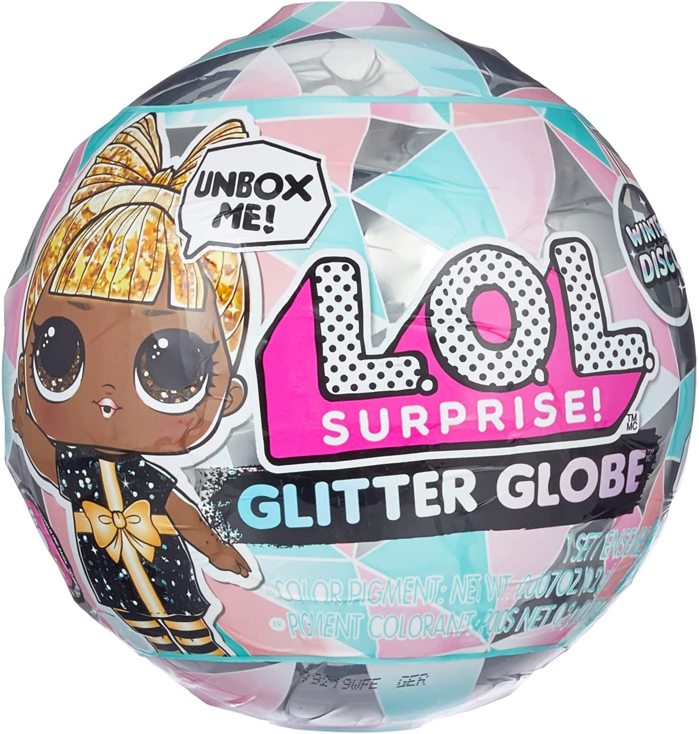 Jajaja ¡Sorpresa! Muñeca Glitter Globe Winter Disco Series con pelo brillante