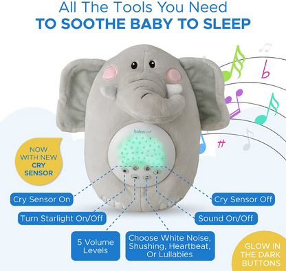 chupeta para Brinquedos de bebês Máquina de som com ruído branco de elefante, luz noturna para ajudar a dormir, presentes exclusivos para meninas e meninos, presentes para chá de bebê, chupeta portátil para bebês, novo presente para bebês, gênero neutro