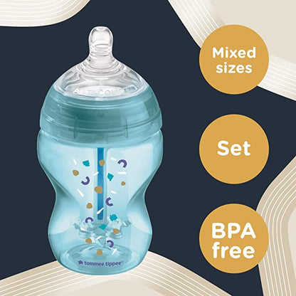 Tommee Tippee - Starter Kit Kit de biberones anticólicos con 9 piezas - Azul 