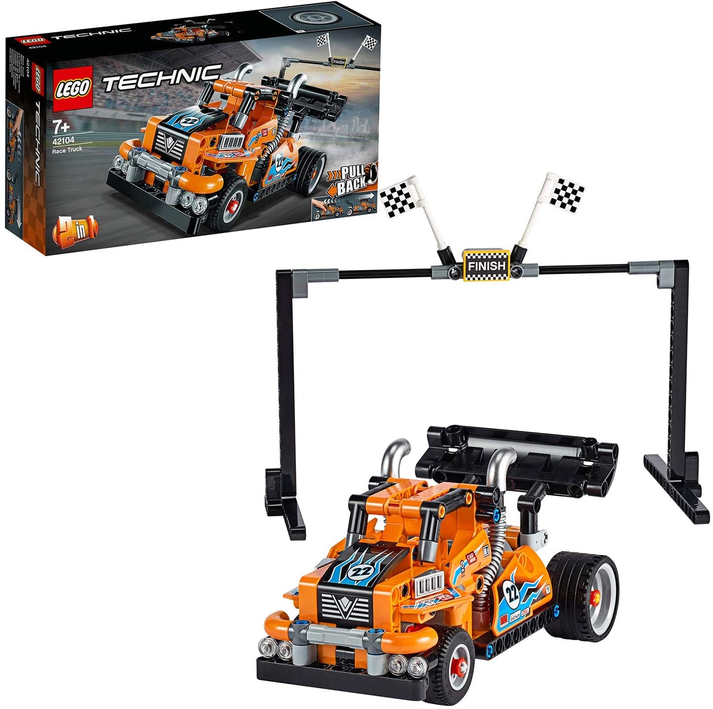 LEGO 42104 - Technic Camión de Carreras de Juguete a Coche de Carreras Modelo 2en1