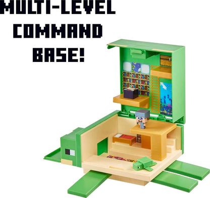 Minecraft Transforming Turtle Hideout - Playset com 4 níveis de ação e entrada secreta - Steve Figure & Turtle Friend Incluído - Presente para crianças de 6 anos ou mais - HDW14