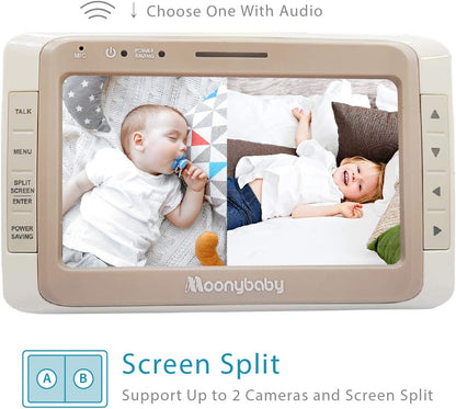 Moonybaby - Monitor de bebê  50 com câmera e visão noturna, tela dividida