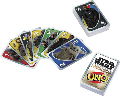 UNO Star Wars The Mandalorian, baralho temático e regra especial, presente para noites de jogos infantis, adultos e familiares, a partir de 7 anos, HJR23