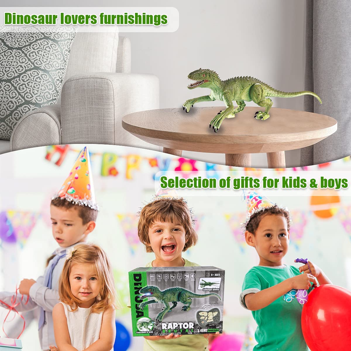 GILOBABY - Dinosaurio con mando a distancia con sonido y luz, camina y ruge