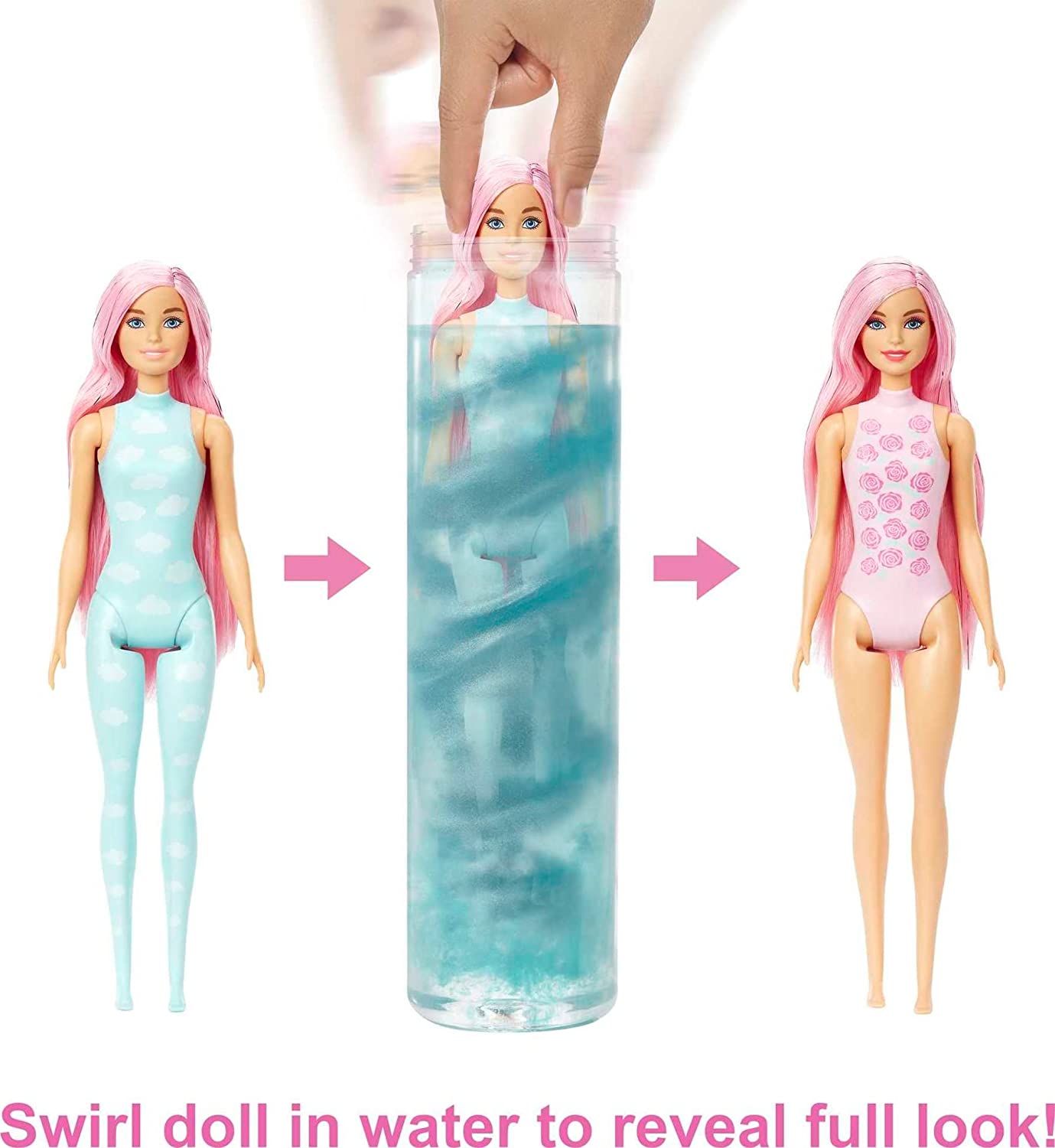 Barbie - Muñeca que revela color con 7 sorpresas 3+