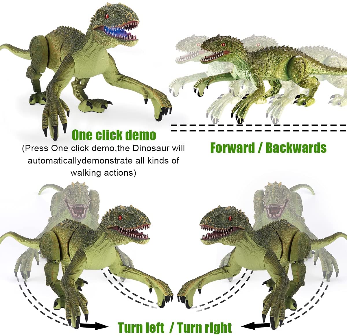 GILOBABY - Dinosaurio con mando a distancia con sonido y luz, camina y ruge