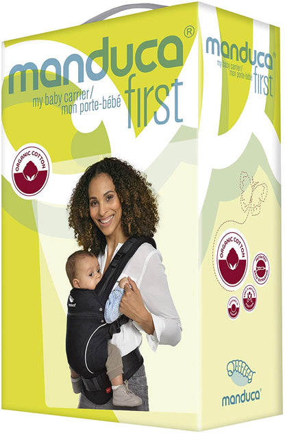 manduca First Baby Carrier > Pure Cotton < Carrinho de bebê ajustável e versátil de recém-nascido a criança (3,5 até 20 kg), 3 posições (frente, quadril e costas), fabricado na Europa (PureCotton, Darkgrey)