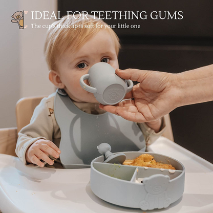 Bubba Bear ®Copo aberto para bebês e crianças | Copos Beaker para Led Weaning Babies & Toddlers | Alternativa de Fluxo Livre para Sippy por 6 Meses Plus | Copos de água de silicone para beber com alças