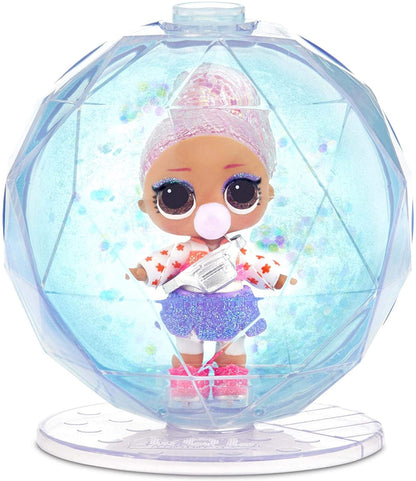 Jajaja ¡Sorpresa! Muñeca Glitter Globe Winter Disco Series con pelo brillante