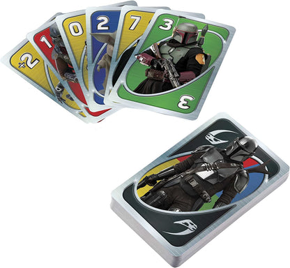 UNO Star Wars The Mandalorian, baralho temático e regra especial, presente para noites de jogos infantis, adultos e familiares, a partir de 7 anos, HJR23