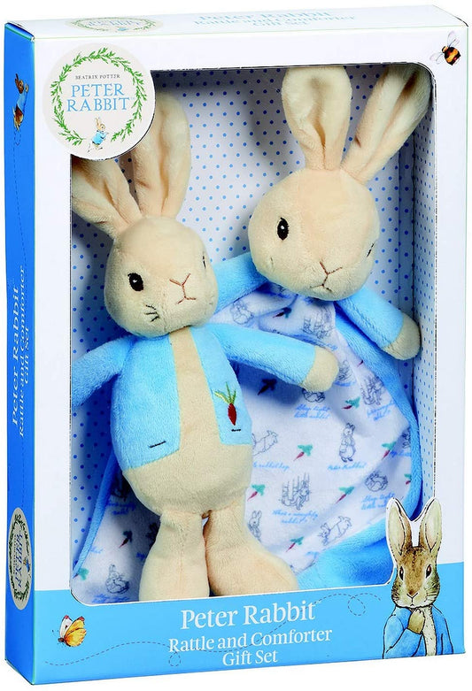 Rainbow Designs - Set de regalo con sonajero y nido Peter Rabbit.