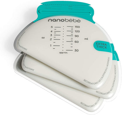 Nanobebe - 50 Bolsas para Almacenamiento de Leche Materna 