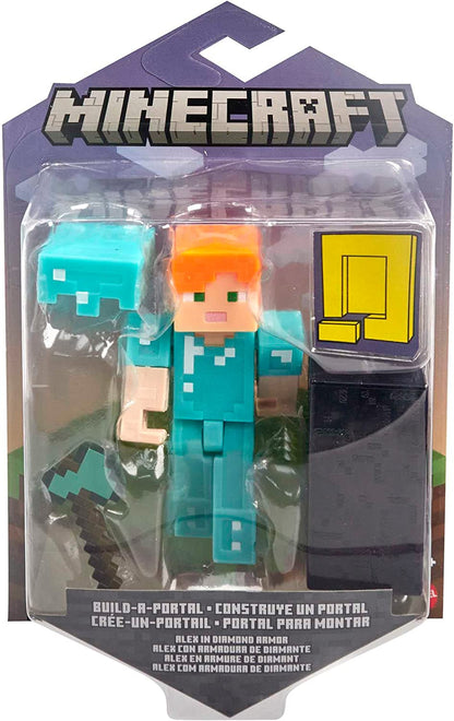 Minecraft Craft-A-Block Figuras sortidas, personagens de videogame pixelados autênticos, brinquedo de ação para criar, explorar e sobreviver, presente colecionável para fãs de 6 anos ou mais