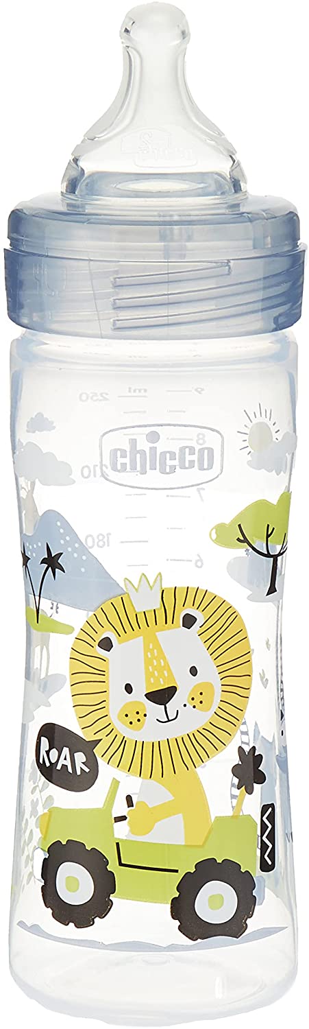 Chicco Well-Being Mamadeira Anti-Cólica 250ml com bico de fluxo médio 2+ meses