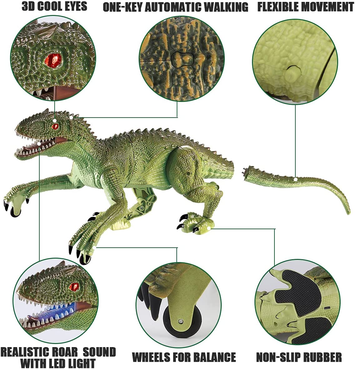 Dinossauro de Brinquedo Controle Remoto com LED