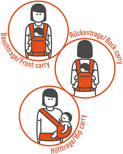 Manduca XT Baby Carrier > All in One < Baby Carrier com Assento Ajustável, Recém-nascido a Criança, 3 Posições (Frente, Quadril e Traseira), Sem Inserção Infantil Necessária, Algodão Orgânico (XT Cotton/denimblack-Toffee)