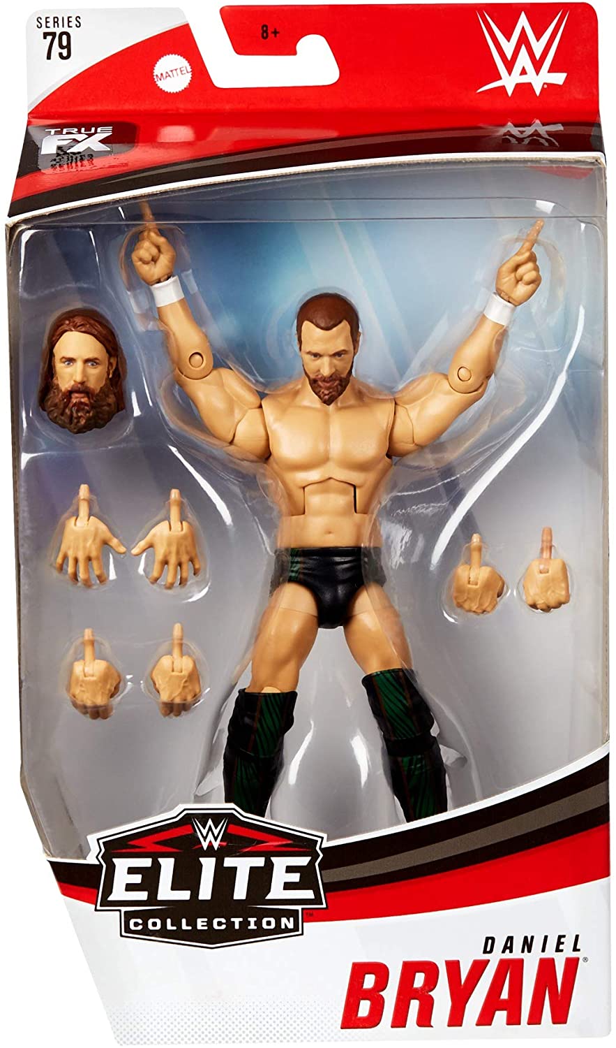 WWE Daniel Bryan Elite Series Deluxe com detalhes faciais realistas