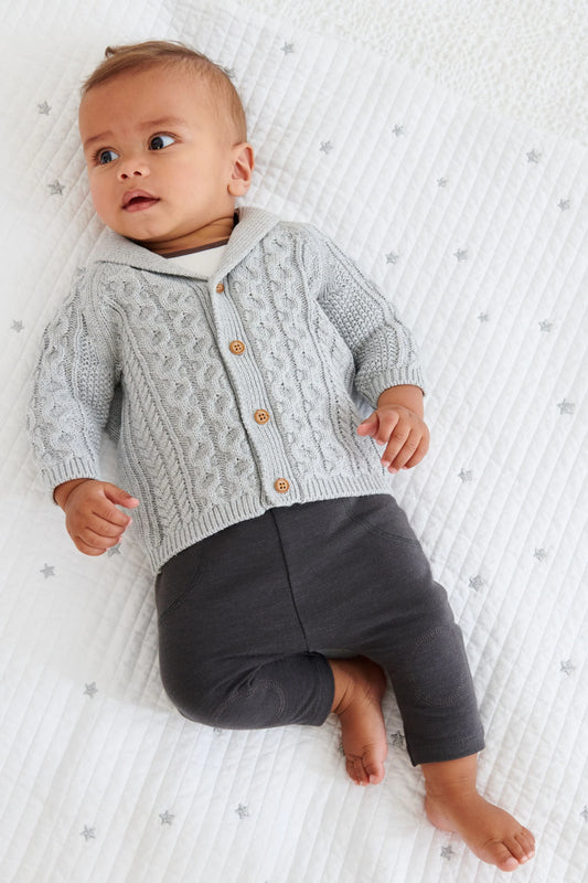 |BabyBoy| Cardigan Xale / Cinza - (0meses-2anos)