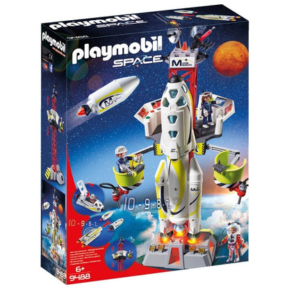 Playmobil 9488 Foguete de missão espacial  com local de lançamento com luzes e som