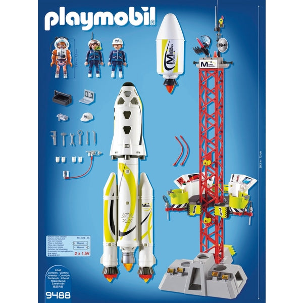 Playmobil 9488 Foguete de missão espacial  com local de lançamento com luzes e som