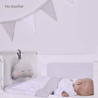 SnüzCloud Auxiliar de sono para bebês com 4 sons suaves e 2 opções de luz suave – toque macio e macio – portátil e elegante