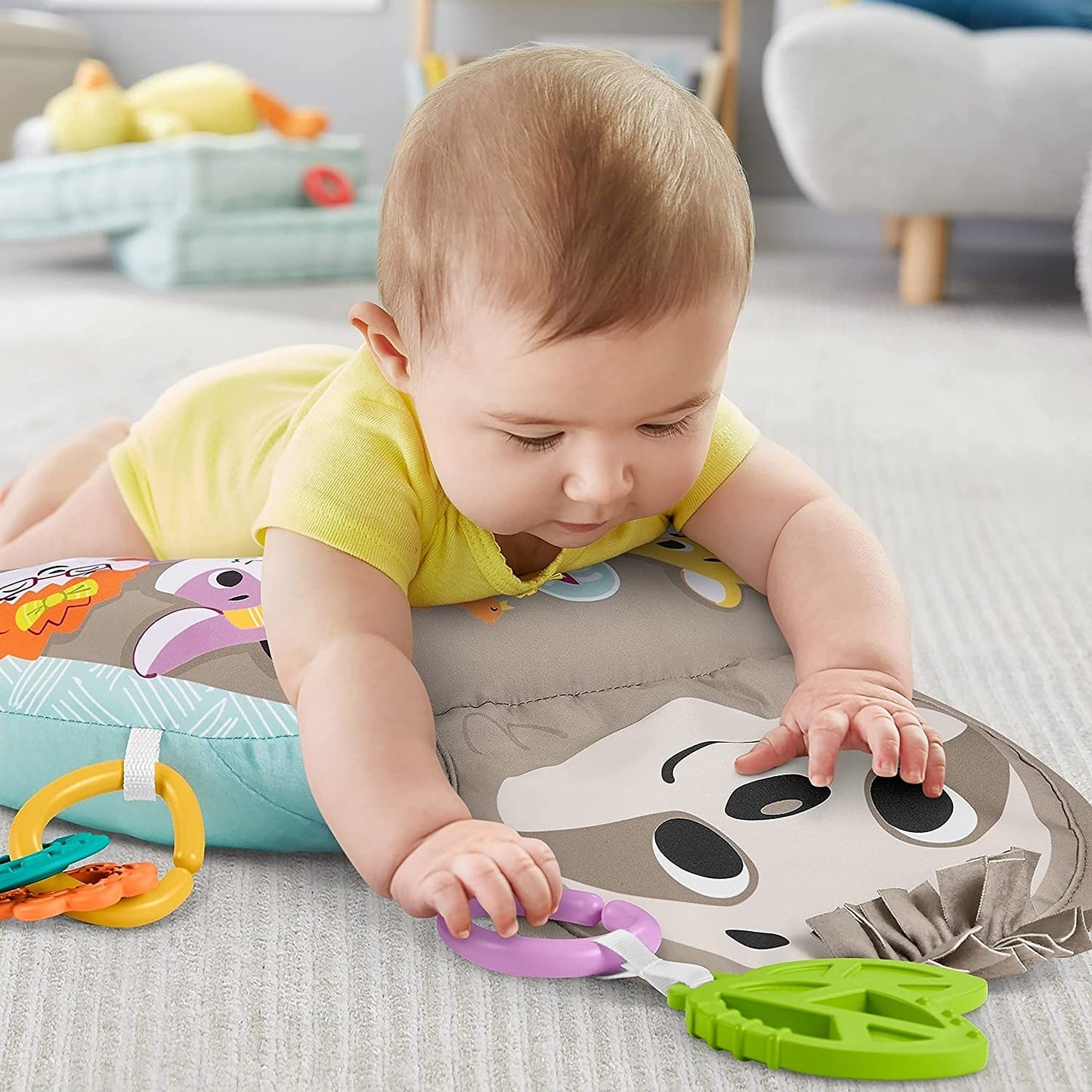 Fisher-Price - Almofada  de Barriga de Preguiça para Música e Vibração