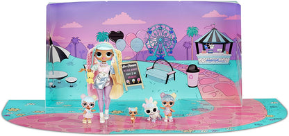 Familia LOL Surprise OMG Bon Bon con más de 45 sorpresas que incluyen Candylicious OMG Doll, Bon Bon, Bling Bon Bon, Lil Bon Bon, Hop Hop, accesorios y juego plegable 