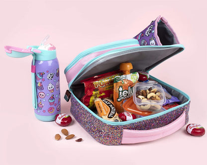 Fringoo - de grande capacidade crianças de almoço quadrado para Saco| Pequena bolsa legal lancheira para crianças | Perfeito como lancheira escolar para Meninas - Comida Fofa