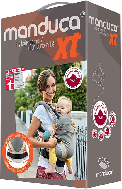 Manduca XT Baby Carrier > All in One < Baby Carrier com Assento Ajustável, Recém-nascido a Criança, 3 Posições (Frente, Quadril e Traseira), Sem Inserção Infantil Necessária, Algodão Orgânico (XT Cotton/denimblack-Toffee)