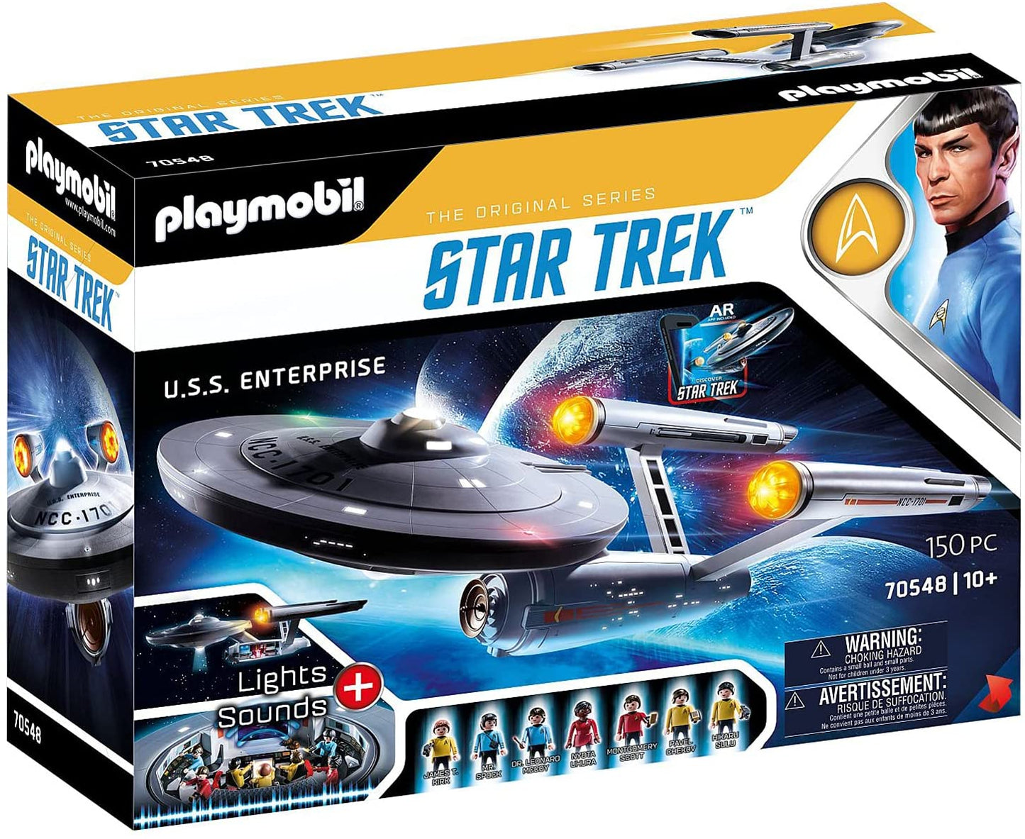 PLAYMOBIL Star Trek 70548 EUA Empresa NCC-1701, com aplicativo AR, efeitos de luz e sons