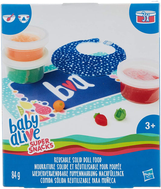 Baby Alive - Pack de recambio de comida sólida reutilizable para snacks para muñecas