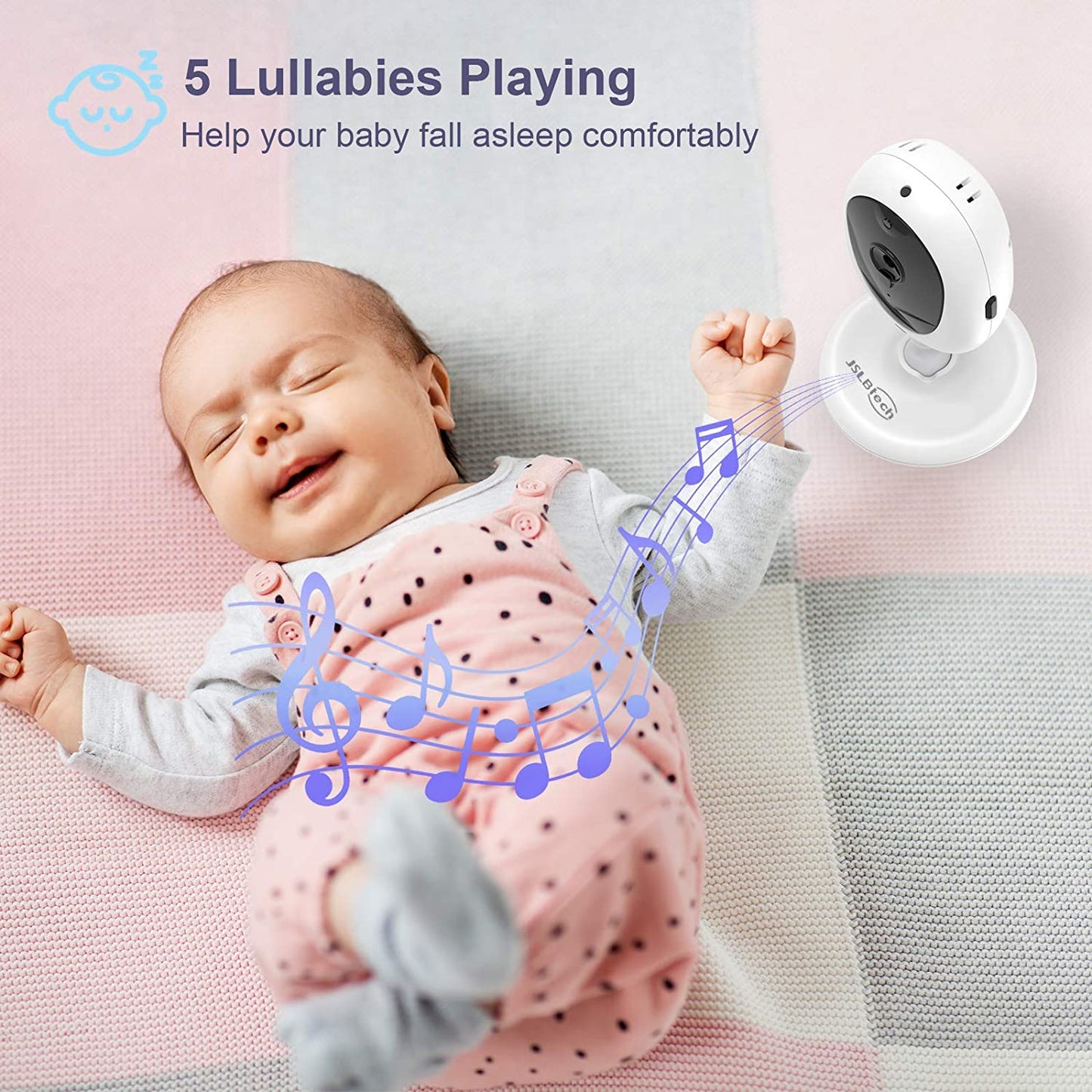 JSLBtech Video Baby Monitor Pantalla dividida con 2 cámaras LCD de 5"