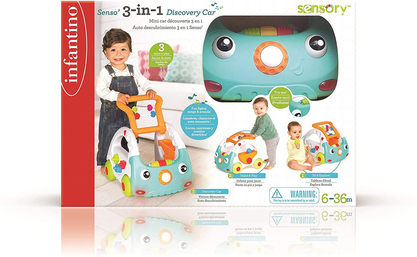 Infantino Grow with me - Andador sensorial 3 em 1