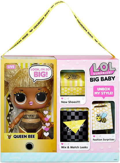 LOL Surprise Big Baby Queen BEE - Muñeca grande de 27,9 cm