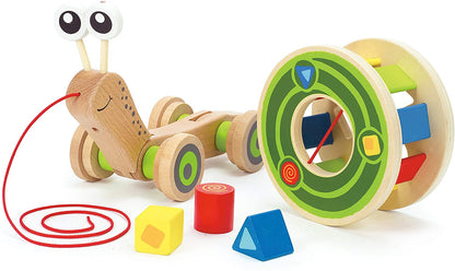 Hape - Juguete para tirar de caracol de madera