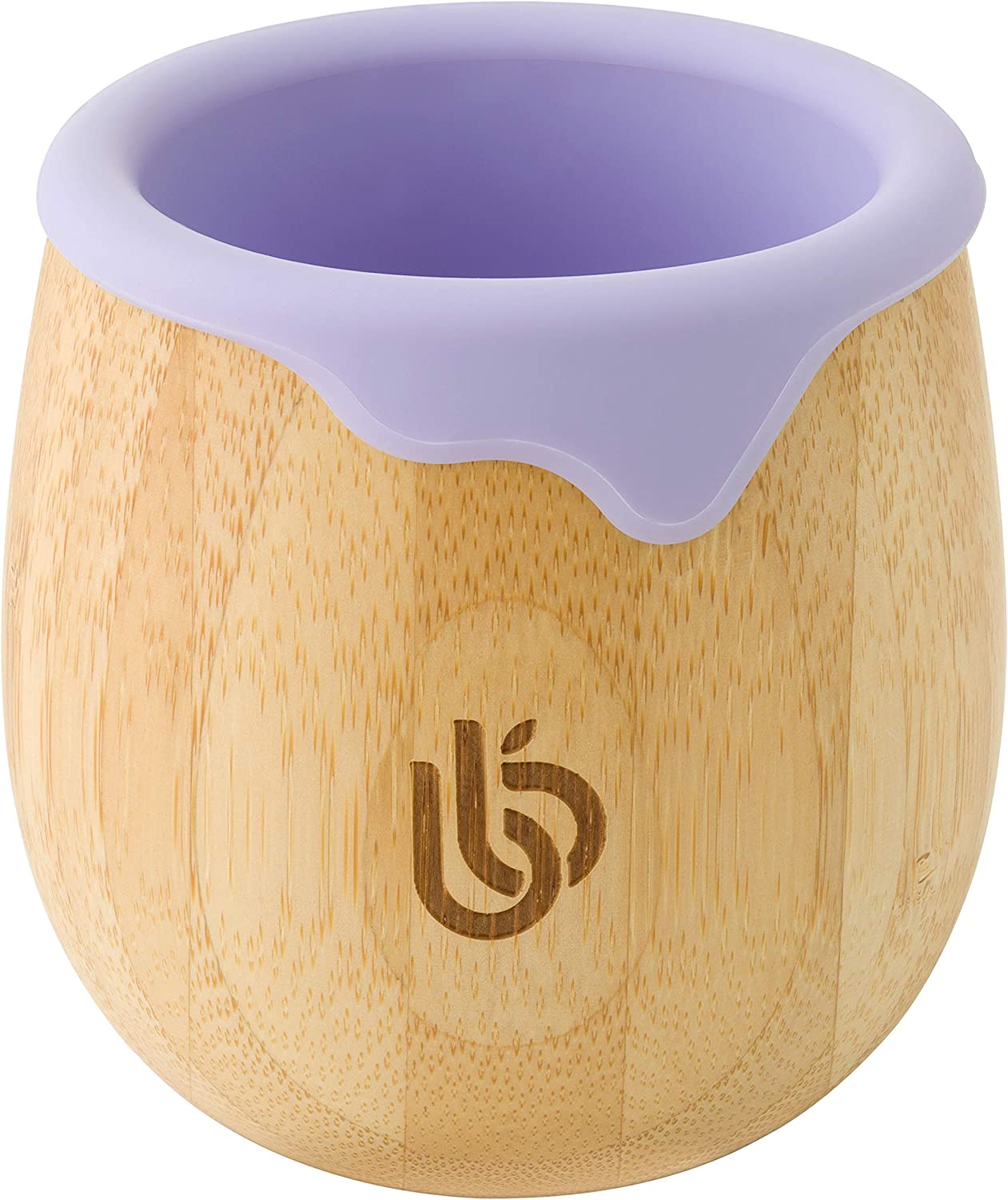 bamboo bamboo Infantil Copo para Crianças – Copo de Bambu 150ml para Bebê com Forro de Silicone | Taça de transição com canudinho | Copo Lanche | Ideal para Baby-Led Weaning | Promove habilidades motoras orais e de bebida (Lilás)