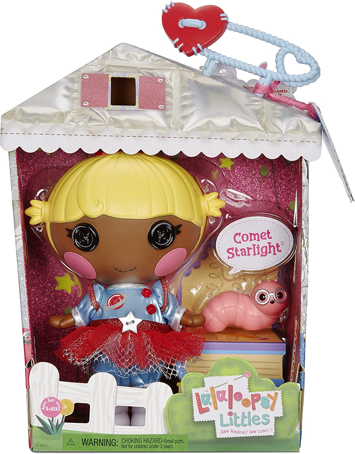 Lalaloopsy Littles Comet Starlight com Pet Bookworm -18 cm