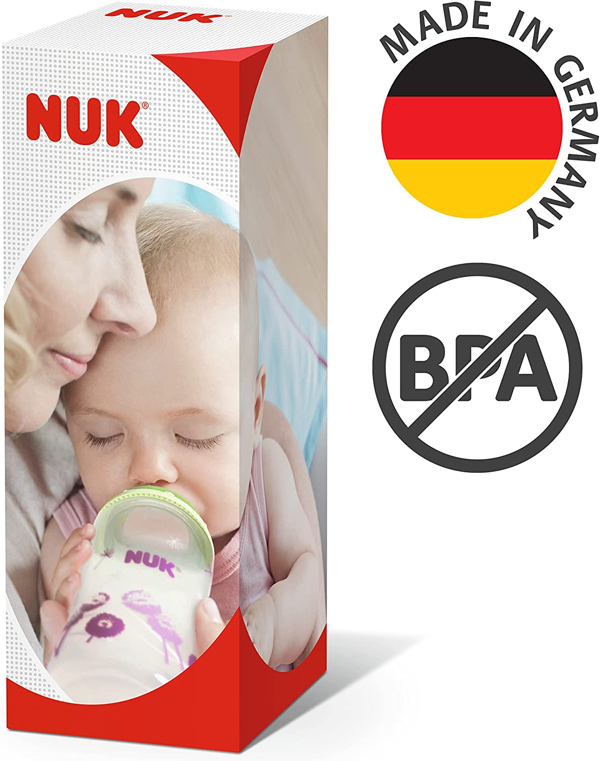 NUK Kiddy Cup Night - Botella con vaso para sorber que brilla en la oscuridad | 12 meses+