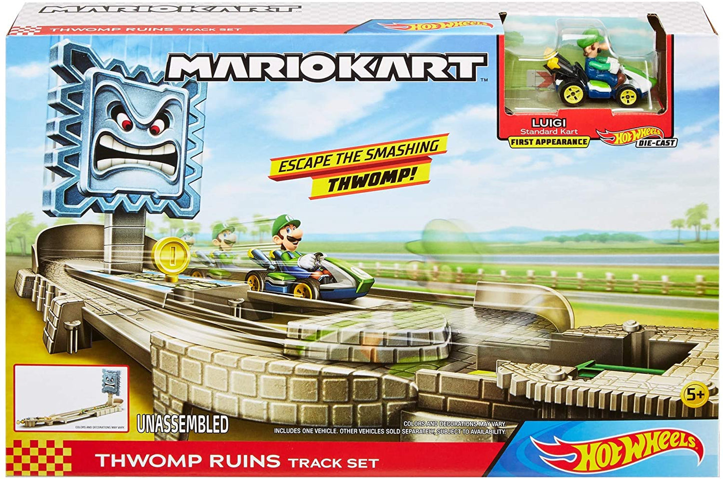 Hot Wheels GFY46 - Conjunto de pistas de Mario Kart Thwomp Ruins