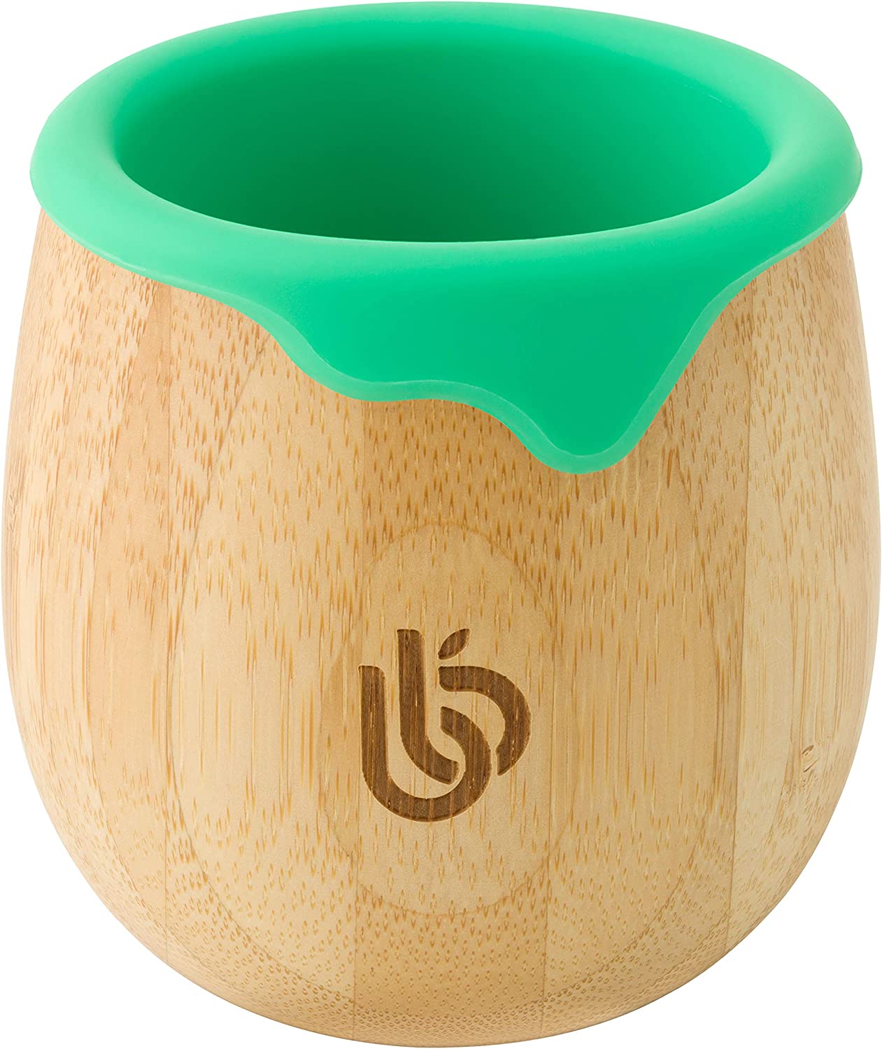 bamboo bamboo Infantil Copo para Crianças – Copo de Bambu 150ml para Bebê com Forro de Silicone | Taça de transição com canudinho | Copo Lanche | Ideal para Baby-Led Weaning | Promove habilidades motoras orais e de bebida (Verde)