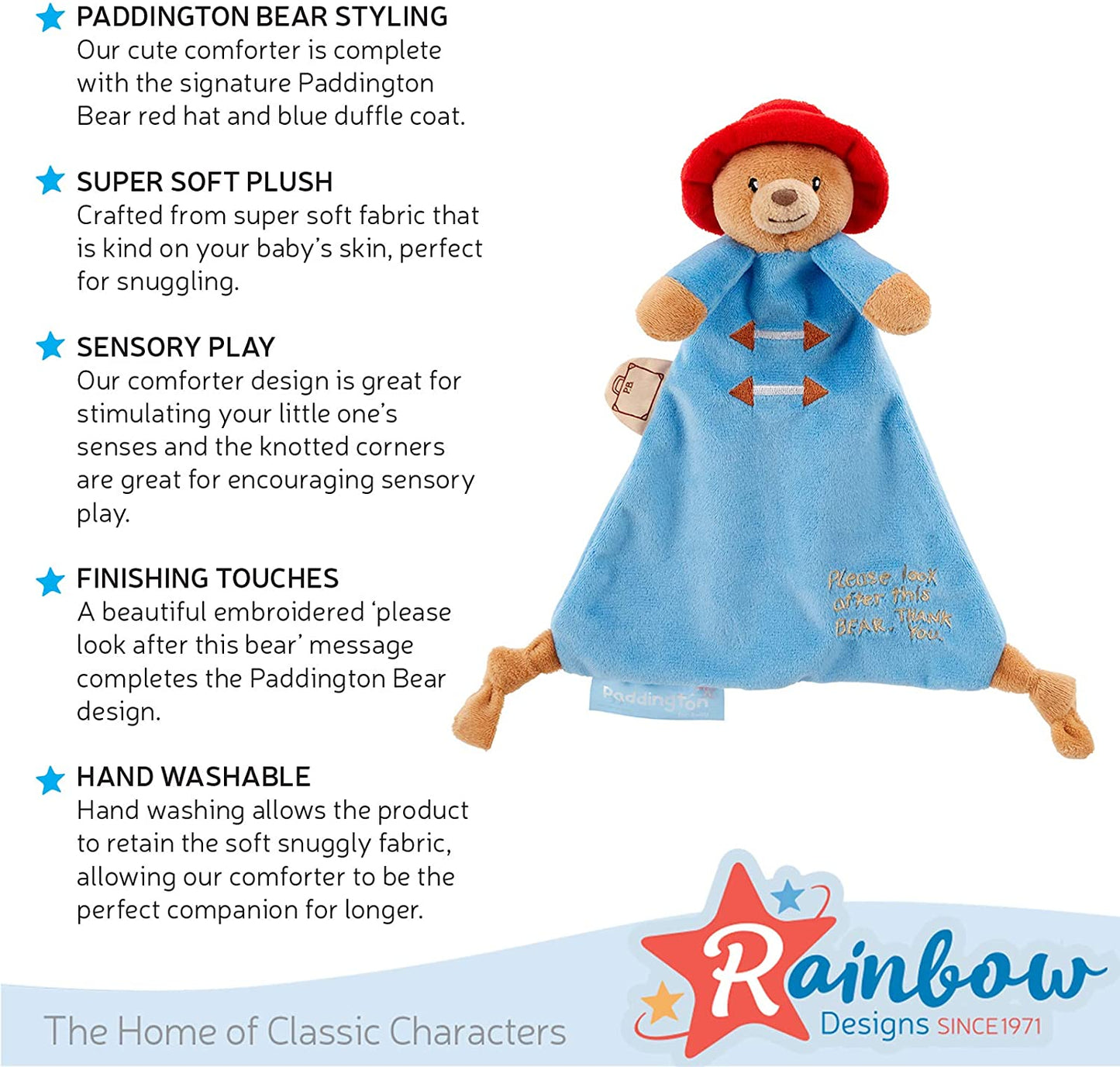 Rainbow Designs Paddington - Manta de consolo de bebê